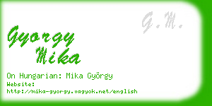 gyorgy mika business card