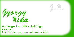 gyorgy mika business card